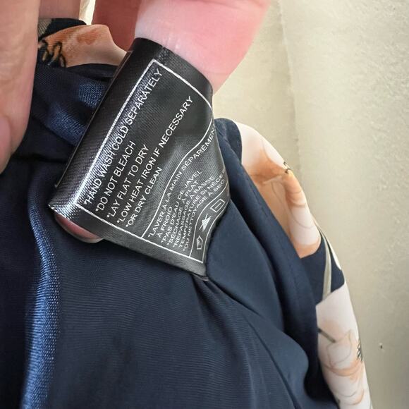 NWT BB Dakota Gardenia Party Dress 4 Floral Blue Cream Ruffle Mini Tiered Sheath - Picture 13 of 13